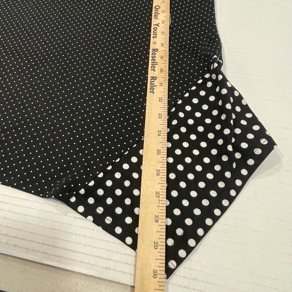 Zac & Rachel women's blouse Large shark tail black and white polka dot L/S - Picture 7 of 15